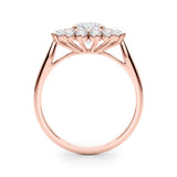 14K Rose Gold 1 ct Diamond Halo Engagement Ring