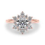18K Rose Gold 1.5 ctw Round Diamond Halo Ring