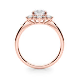 18K Rose Gold 1.5 ctw Round Diamond Halo Ring