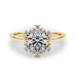 14K Yellow Gold 1 CT Diamond Halo Engagement Ring