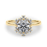 14K Yellow Gold 1 CT Diamond Halo Engagement Ring