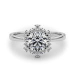 Round Diamond Halo Engagement Ring