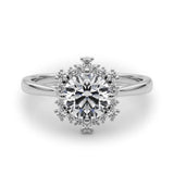 Round Diamond Halo Engagement Ring
