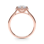 18K Rose Gold 1 CT Diamond Halo Engagement Ring
