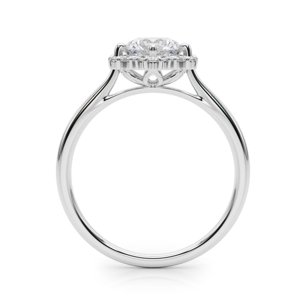 18K White Gold 1 CT Diamond Halo Engagement Ring