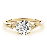 14K Yellow Gold 1 CT Round Diamond Engagement Ring