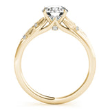 14K Yellow Gold 1 CT Round Diamond Engagement Ring