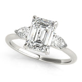 1.0 CT Emerald Diamond Three Stone Ring