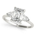 1.0 CT Emerald Diamond Three Stone Ring