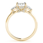 14K Yellow Gold Emerald Diamond Engagement Ring