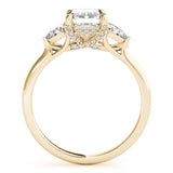 14K Yellow Gold Emerald Diamond Engagement Ring