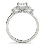 1.0 CT Emerald Diamond Three Stone Ring