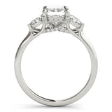 1.0 CT Emerald Diamond Three Stone Ring