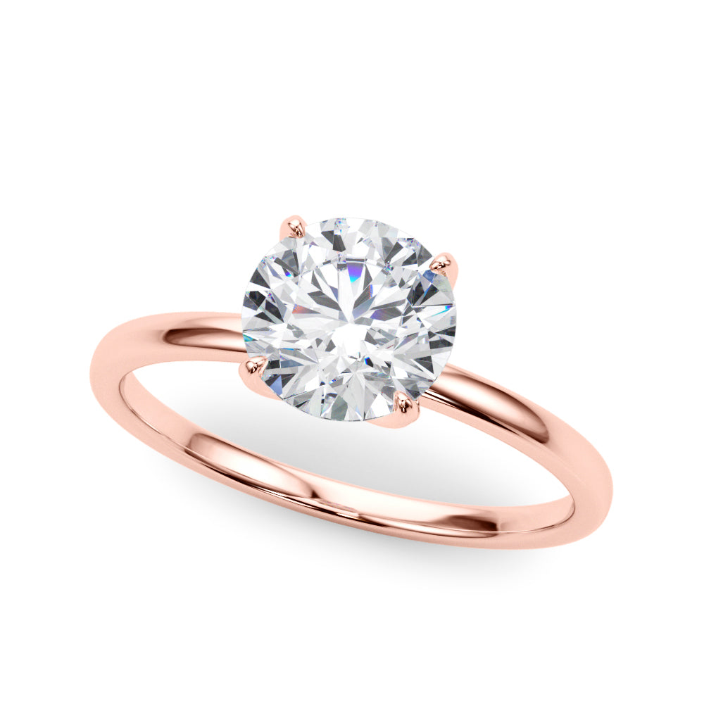 14K Rose Gold 1 CT Diamond Solitaire Engagement Ring