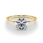 18K Yellow Gold 1 CT Round Diamond Engagement Ring