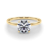 18K Yellow Gold 1 CT Round Diamond Engagement Ring
