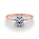 14K Rose Gold 1 CT Diamond Solitaire Engagement Ring