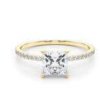 14K Yellow Gold 1 CT Diamond Halo Engagement Ring
