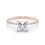 18K Rose Gold 1 CT Diamond Halo Engagement Ring