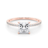 18K Rose Gold 1 CT Diamond Halo Engagement Ring