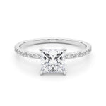 Diamond Halo Square Center Engagement Ring