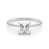 Diamond Halo Square Center Engagement Ring