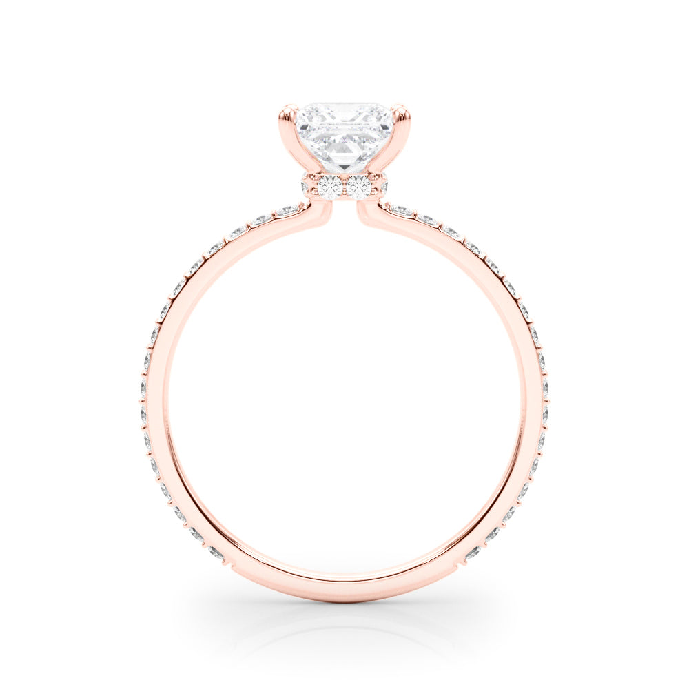 18K Rose Gold 1 CT Diamond Halo Engagement Ring