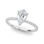 Diamond Halo Engagement Ring with Accent Stones