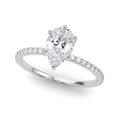 Diamond Halo Engagement Ring with Accent Stones