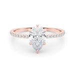 18K Rose Gold Diamond Halo Engagement Ring