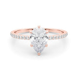 18K Rose Gold Diamond Halo Engagement Ring