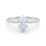 Diamond Halo Engagement Ring with Accent Stones
