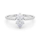 Diamond Halo Engagement Ring with Accent Stones