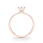 18K Rose Gold Diamond Halo Engagement Ring