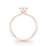 18K Rose Gold Diamond Halo Engagement Ring