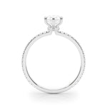 Diamond Halo Engagement Ring with Accent Stones