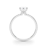 Diamond Halo Engagement Ring with Accent Stones