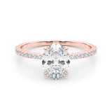 18K Rose Gold Oval Diamond Halo Engagement Ring