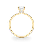 18K Yellow Gold Oval Diamond Halo Engagement Ring