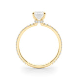 18K Yellow Gold Oval Diamond Halo Engagement Ring