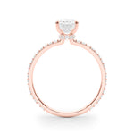 18K Rose Gold Oval Diamond Halo Engagement Ring