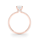 18K Rose Gold Oval Diamond Halo Engagement Ring