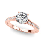 18K Rose Gold Diamond Engagement Ring 0.5 CT
