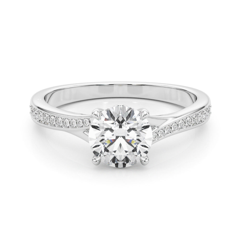 0.5 CT Round Diamond Engagement Ring in White Gold