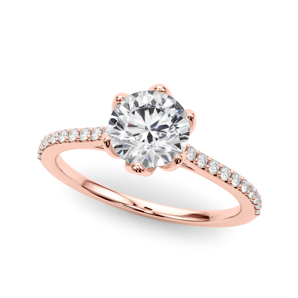 14K Rose Gold 1 CT Diamond Engagement Ring