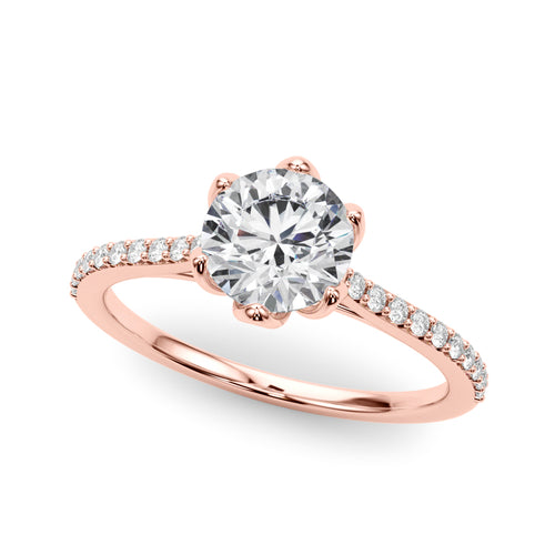 14K Rose Gold 1 CT Diamond Engagement Ring