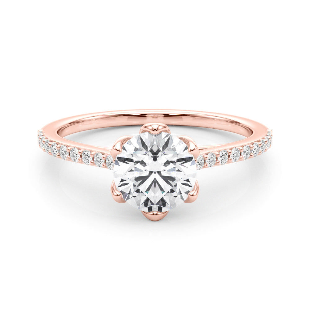 14K Rose Gold 1 CT Diamond Engagement Ring