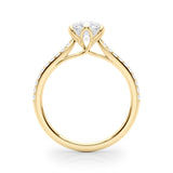 14K Yellow Gold Round Diamond Engagement Ring