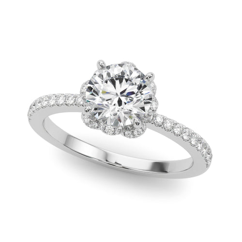 1.0 CT Round Diamond Halo Engagement Ring