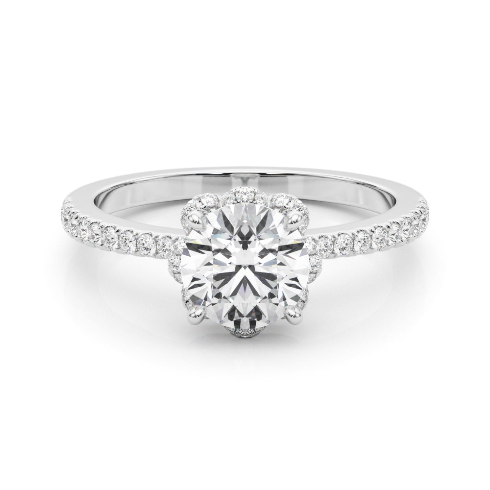 1.0 CT Round Diamond Halo Engagement Ring